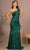 Elizabeth K GL3129 - Sequined Asymmetric Evening Gown Special Occasion Dress XS / Hunter Green