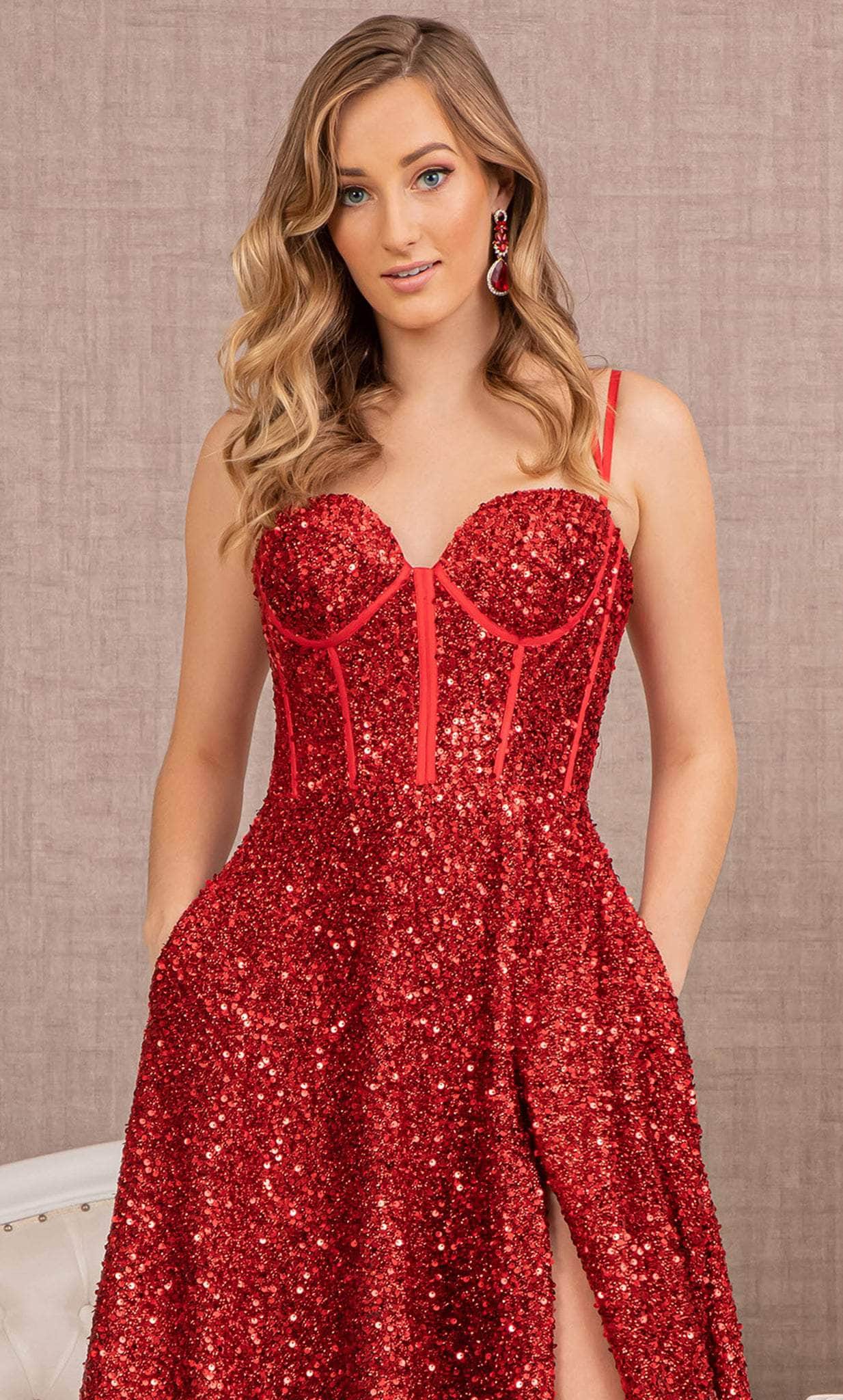 Sweetheart Neckline Corset Fully Sequined Prom Gown GL3132 – Sparkly Gowns
