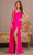 Elizabeth K GL3136 - Cascading Sash Glitter Evening Dress Special Occasion Dress XS / Fuchsia