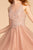 Elizabeth K - GS1607 Embroidered Bodice Illusion Tulle Cocktail Dress Special Occasion Dress