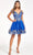 Elizabeth K GS1997 - Glitter V-Neck Cocktail Dress Special Occasion Dress XS / Royal Blue