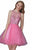 Elizabeth K - GS2074 Bedazzled Illusion Tulle Dress Special Occasion Dress XS / Fuchsia