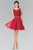 Elizabeth K GS2314 Scoop Fitted Lace A-Line Cocktail Dress  - 1 pc Burgundy In Size 3XL Available CCSALE 3XL / Burgundy