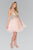 Elizabeth K - GS2382 Gold Applique Halter V-neck Tulle A-line Dress Special Occasion Dress XS / Blush