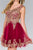 Elizabeth K - GS2403 Gold Lace Applique Tulle Cocktail Dress Bridesmaid Dresses XS / Burgundy