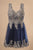 Elizabeth K - GS2403 Gold Lace Applique Tulle Cocktail Dress Bridesmaid Dresses XS / Navy