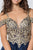 Elizabeth K - GS2808 Jeweled Gilt Appliqued A-Line Dress Homecoming Dresses