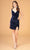 Elizabeth K GS3085 - Sequined Velvet Cocktail Dress Special Occasion Dress XS / Navy