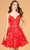 Elizabeth K GS3091 - Floral Appliqued Cocktail Dress Special Occasion Dress