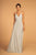 Elizabeth K - Plunging Crisscross Pleated Bodice A-Line Gown GL2609 CCSALE M / Sage