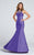 Ellie Wilde Ew117011 Beaded Illusion Back Prom Dress CCSALE 18 / Purple