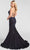 Ellie Wilde EW122028 - Bejeweled V-Neck Prom Dress Prom Dresses 00 / Black Berry