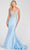 Ellie Wilde EW122041 - Floral Detailed Prom Gown Special Occasion Dress 00 / Powder Blue