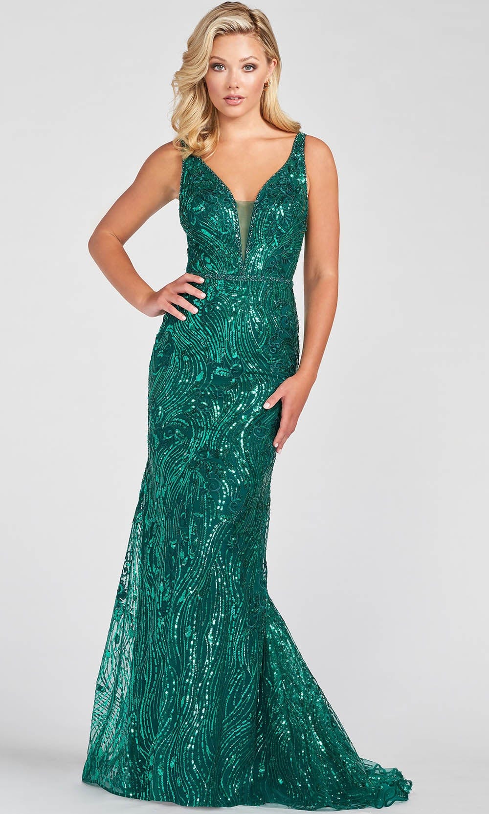 Ellie Wilde EW122067 - Sleeveless Sequin Prom Gown – Couture Candy
