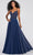 Ellie Wilde EW122087 - Embellished Bodice Sleeveless Evening Dress Evening Dresses 00 / Navy