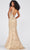 Ellie Wilde EW122095 - Lace-Up Back Metallic Jersey Mermaid Gown Prom Dresses