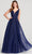 Ellie Wilde EW22048 - Embellished Tulle Prom Dress Prom Dresses 00 / Navy