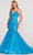 Ellie Wilde EW34014 - Embroidered Sleeveless Evening dress Evening Dresses 00 / Ocean Blue