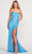 Ellie Wilde EW34015 - Scoop Neck Shimmer Sheath Gown Evening Dresses 00 / Bluebell