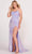 Ellie Wilde EW34015 - Scoop Neck Shimmer Sheath Gown Evening Dresses 00 / Lilac