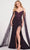 Ellie Wilde EW34024 - Sleeveless Shoulder cape Evening Dress Evening Dresses 00 / Blackberry