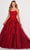 Ellie Wilde EW34026 - Glitter Stone Embellished Ballgown Ball Gowns 00 / Wine