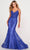 Ellie Wilde EW34030 - V-Neck Embroidered Evening Gown Evening Dresses 00 / Royal Blue