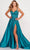 Ellie Wilde EW34044 - Beaded Sweetheart Satin Evening Gown Prom Dresses 00 / Teal