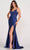 Ellie Wilde EW34052 - Beaded Applique Prom Dress with Slit Prom Dresses