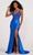 Ellie Wilde EW34052 - Beaded Applique Prom Dress with Slit Prom Dresses