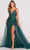 Ellie Wilde EW34058 - Glittered Sheath Dress with Detachable Overskirt Prom Dresses 00 / Emerald