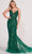 Ellie Wilde EW34061 - Embroidered V neck Trumpet Prom Dress 00 / Emerald