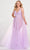 Ellie Wilde EW34070 - Floral 3D Detailed Tulle A-line Gown Evening Dresses 00 / Lilac