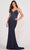 Ellie Wilde EW34094 - Stone Embellished Trumpet Dress Evening Dresses 00 / Navy