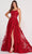 Ellie Wilde EW34109 - Glitter Tulle A-line Dress Prom Dresses 00 / Wine