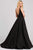 Ellie Wilde - Glitter Pleat Ornate High Slit Ballgown EW120071 - 1 pc Black In Size 6 Available CCSALE 6 / Black