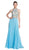 Embellished Illusion Halter A-line Prom Dress Dress XXS / Turquoise