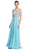 Embellished Illusion Neck A-line Prom Dress Dress XXS / Sky Blue