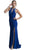 Embellished Jewel Cutout Sheath Prom Dress Dress XXS / Royal