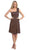 Eureka Fashion - 1801 Rosette Strap Empire Waist Cocktail Dress Bridesmaid Dresses XS / Brown