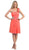 Eureka Fashion - 1801 Rosette Strap Empire Waist Cocktail Dress Bridesmaid Dresses XS / Coral