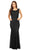 Eureka Fashion - 2072 Sleeveless Lace Sequins Mermaid Gown Special Occasion Dress XS / Black