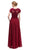 Eureka Fashion - 4909-4XL Illusion Short Sleeve Applique Chiffon Dress Special Occasion Dress
