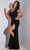 Eureka Fashion 9997 - V-Neck Sequin Evening Gown Evening Gown XS / Black