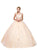 Eureka Fashion - Bejeweled Lace Illusion Bateau Evening Gown Special Occasion Dress XS / Blush/Champ