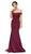 Eureka Fashion - Lace Applique Off Shoulder Jersey Mermaid Gown - 2 pcs Navy In Size XS and L, 1 pc Burgundy in Size L Available CCSALE L / Burgundy