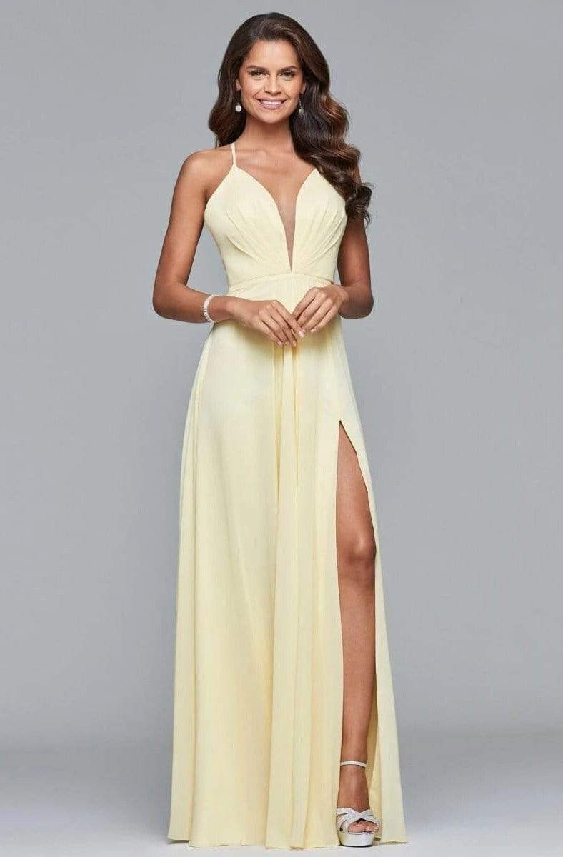 Faviana couture illusion sales plunge gown