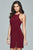 Faviana 8053 Halter Jersey Cocktail Dress CCSALE 0 / Wine