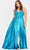 Faviana 9533 - Embroidered Charmeuse Evening Dress Evening Dresses 12W / Steel Blue