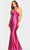 Faviana 9535 - Beaded Satin V Neck Long Dress Evening Dresses 12W / Raspberry